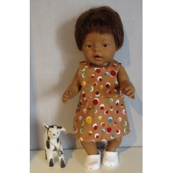 tuinrok bruin stippen baby born 43cm