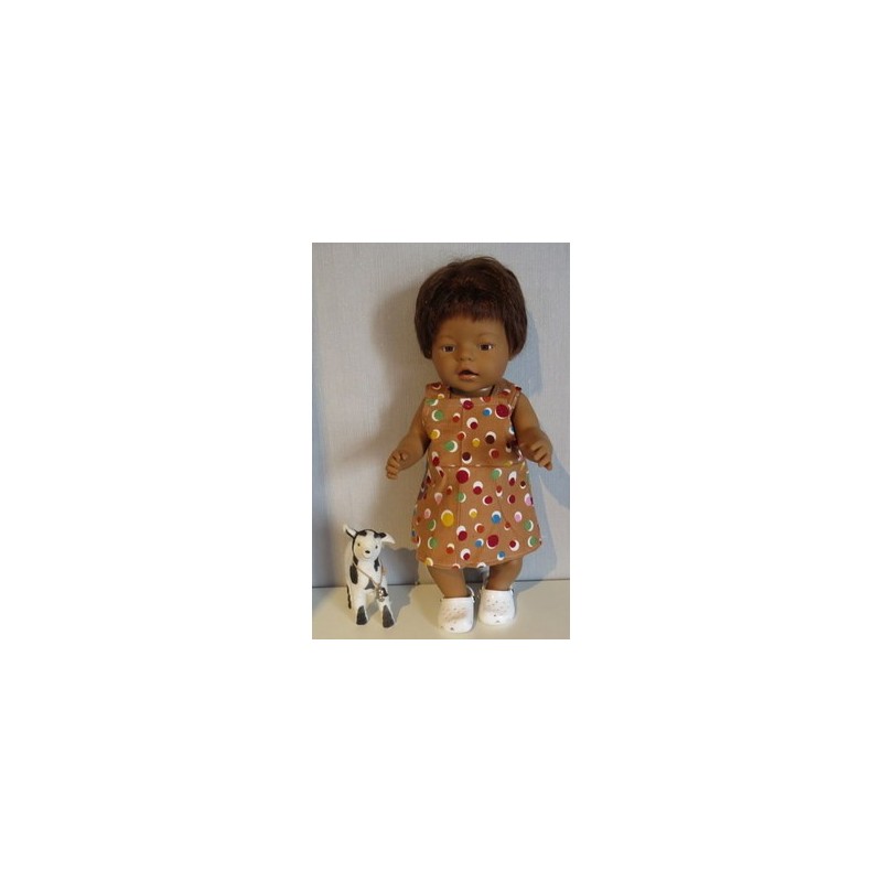 tuinrok bruin stippen baby born 43cm