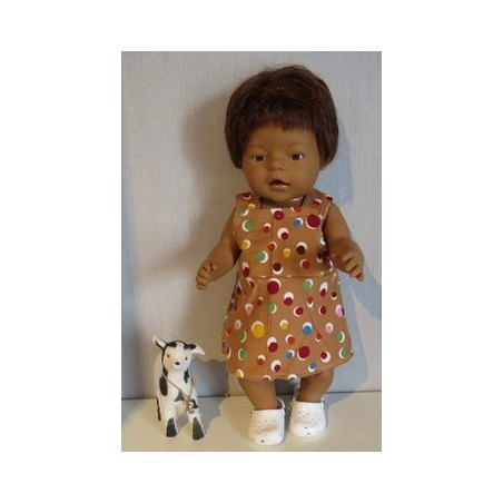 tuinrok bruin stippen baby born 43cm