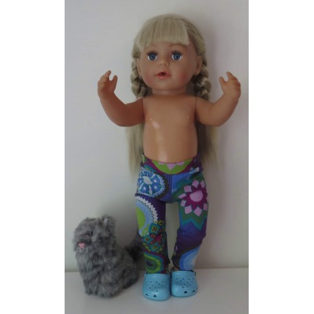 legging paars bewerkt baby born 43cm