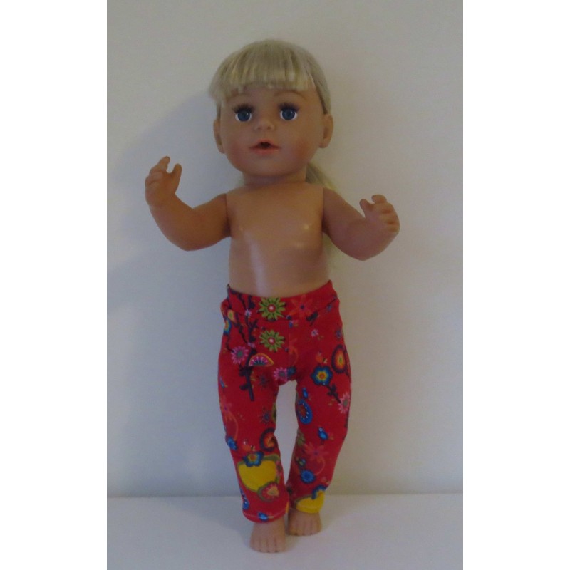 legging rood vogels baby born 43cm