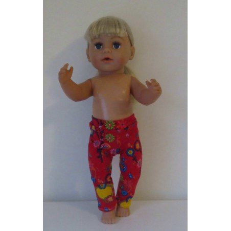 legging rood vogels baby born 43cm