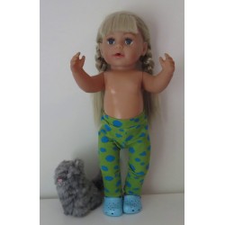 legging groen met blauwe wolken baby born 43cm