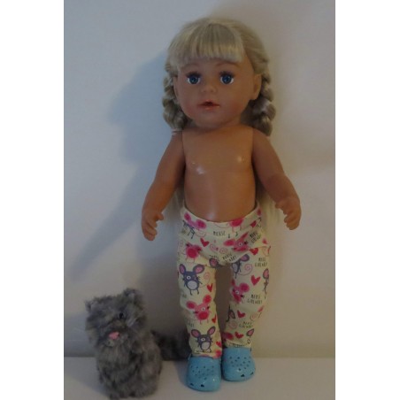 legging geel muis baby born 43cm