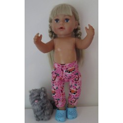 3/4 legging roze tijger baby born 43cm