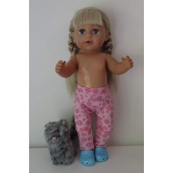 legging roze gebloemd baby born 43cm