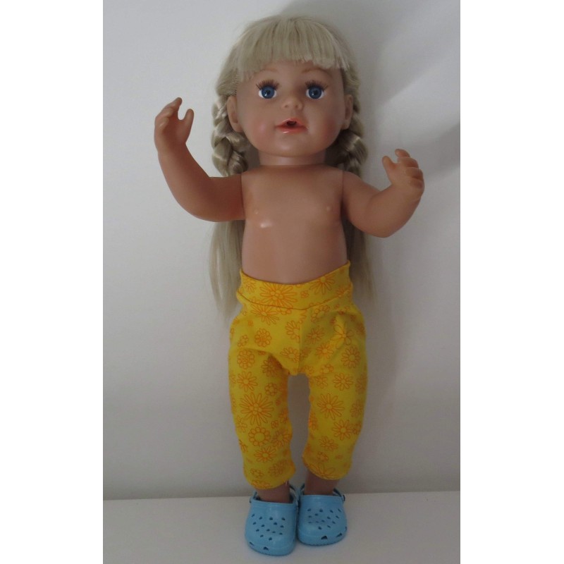 legging geel gebloemd baby born 43cm
