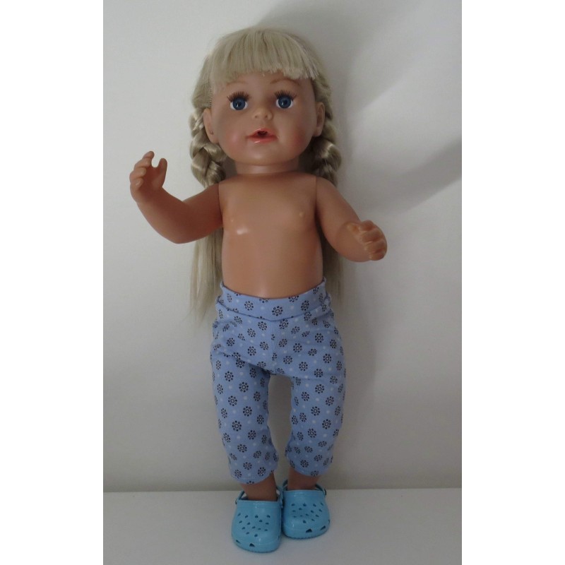 3/4 legging blauw met zwart baby born 43cm