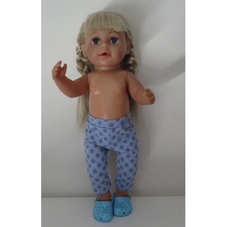 3/4 legging blauw met zwart baby born 43cm