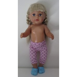 3/4 legging roze met zwart baby born 43cm