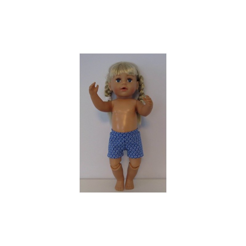 korte broek blauw bloemen baby born 43cm