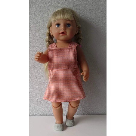 tuinrok oranje geruit baby born 43cm