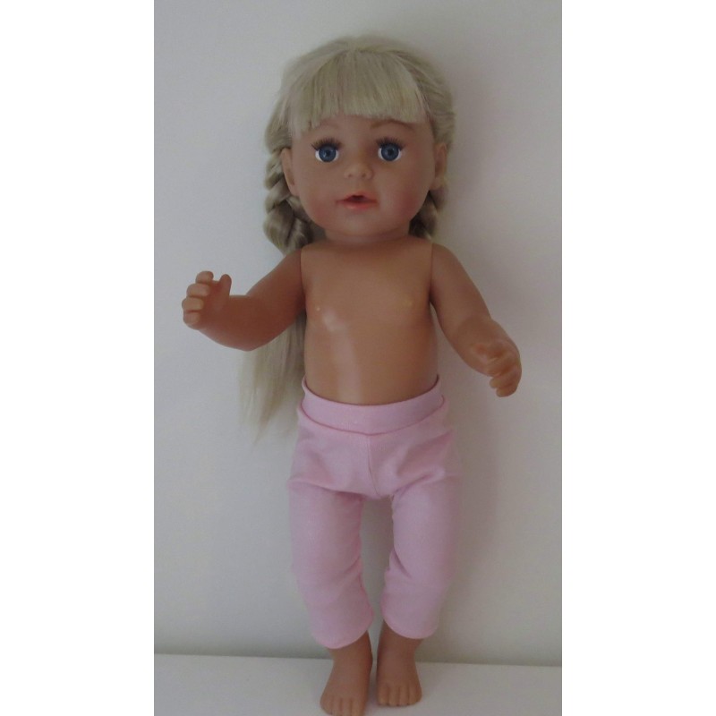 3/4 legging roze glimmend baby born 43cm