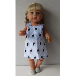 tuinrok blauw meisje baby born 43cm