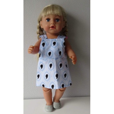 tuinrok blauw meisje baby born 43cm