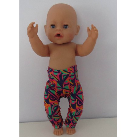 legging retro paars  baby born 43cm