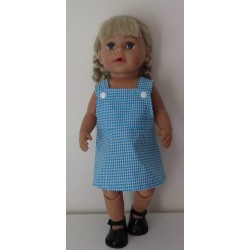 tuinrok aqua blauw geruit baby born 43cm