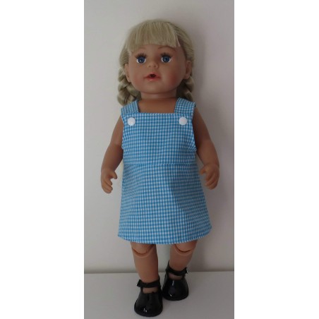 tuinrok aqua blauw geruit baby born 43cm
