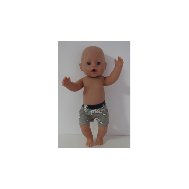 korte broek eenhoorn baby born 43cm
