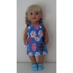 tuinrok blauw baby born 43cm