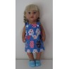 tuinrok blauw baby born 43cm