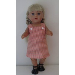 tuinrok oranje geruit baby born 43cm