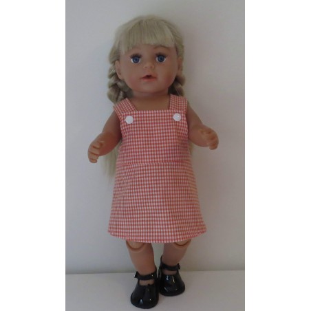 tuinrok oranje geruit baby born 43cm