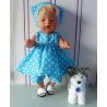 ballonjurk setje aqua blauw polka dots baby born 43cm