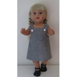 tuinrok zwart geruit baby born 43cm