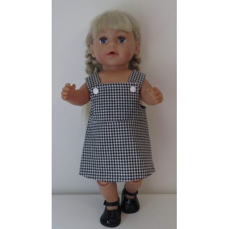tuinrok zwart geruit baby born 43cm