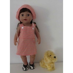 tuinrok oranje geruit baby born 43cm