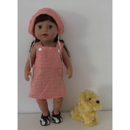 tuinrok oranje geruit baby born 43cm