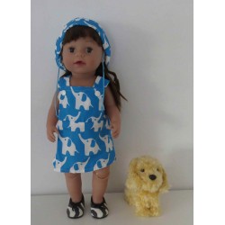tuinrok blauw olifanten  baby born 43cm