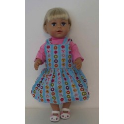 tuinrok blauw baby born 43cm