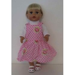 tuinrok roze roosjes baby born 43cm