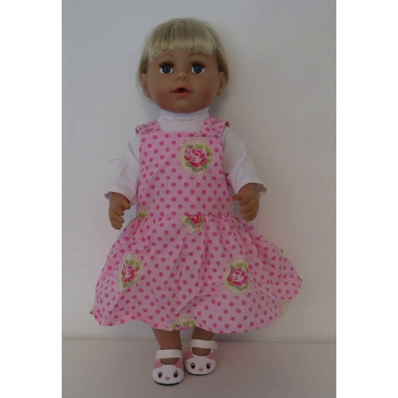 tuinrok roze roosjes baby born 43cm
