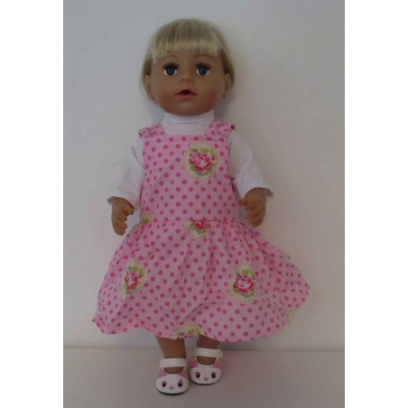 tuinrok roze roosjes baby born 43cm