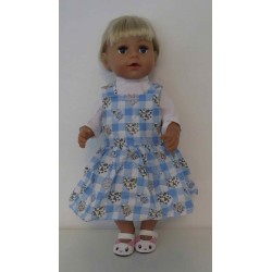 tuinrok rozadotje blauw hartjes baby born 43cm