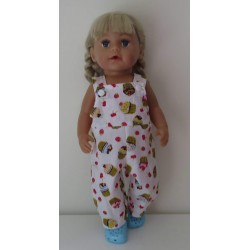 tuinbroek wit cupe cake baby born 43cm