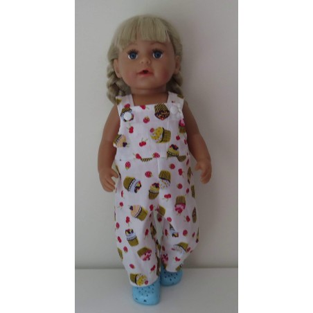 tuinbroek wit cupe cake baby born 43cm