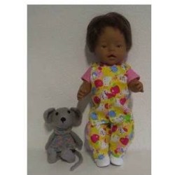 tuinbroek geel hello kitty baby born 43cm