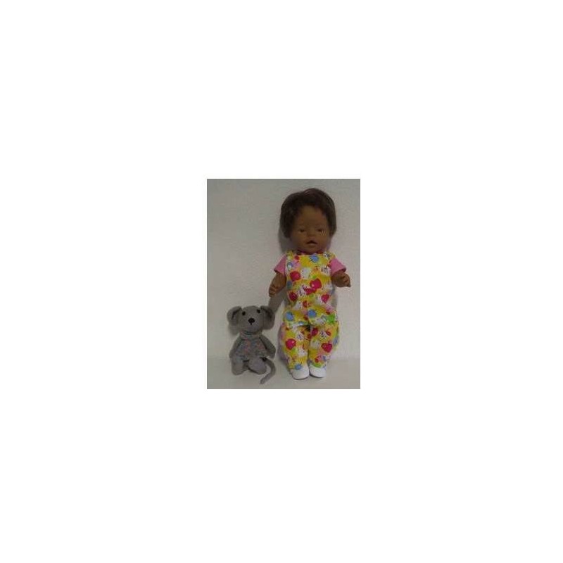 tuinbroek geel hello kitty baby born 43cm