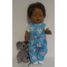 tuinbroek blauw kat baby born 43cm