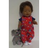 tuinbroek rood uil baby born 43cm