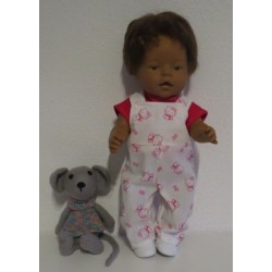 tuinbroek hello kitty roze  vogels baby born 43cm