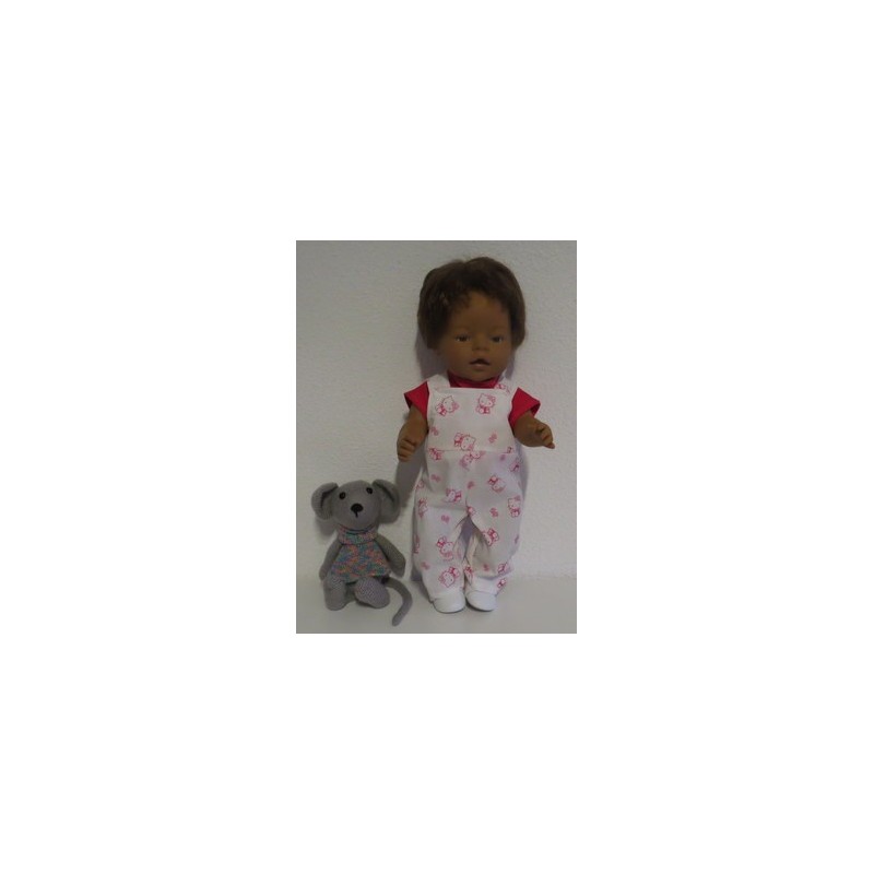 tuinbroek hello kitty roze  vogels baby born 43cm