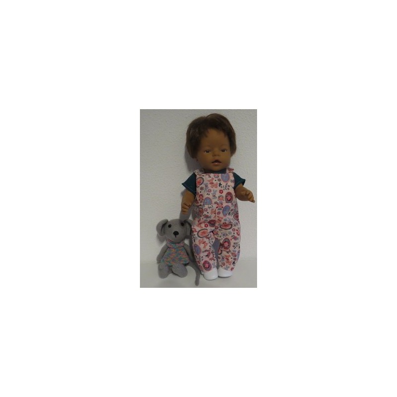 tuinbroek roze meisje baby born 43cm