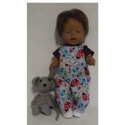 tuinbroek wit lieveheersbeestjes baby born 43cm