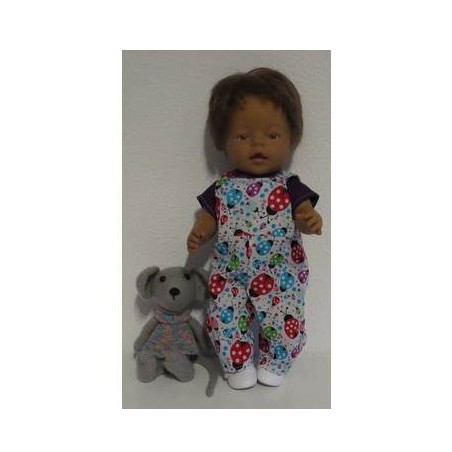 tuinbroek wit lieveheersbeestjes baby born 43cm