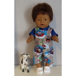 tuinbroek grijs piraat baby born 43cm